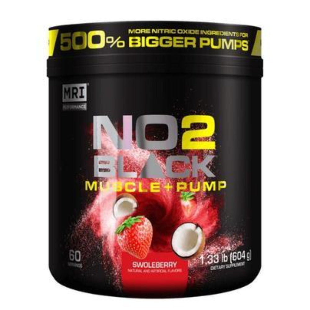 MRI NO2 Black 60 Servings Pre-Workouts MRI Swoleberry 