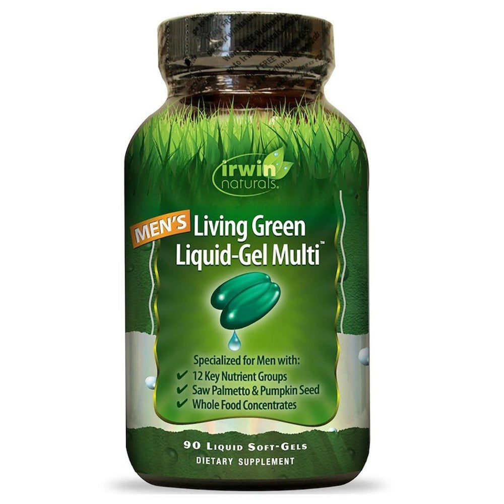 Irwin Naturals Men's Living Green Liquid-Gel Multi 90 Gels Vitamins Irwin Naturals  (1058591801387)
