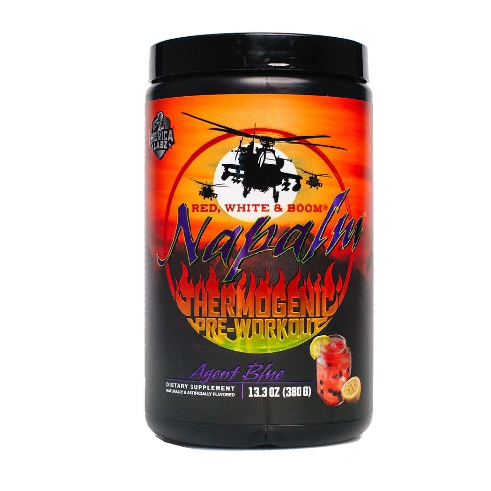 Merica Labz Red, White & Boom Napalm 20 Servings Pre-Workouts 'Merica Labz Agent Blue 