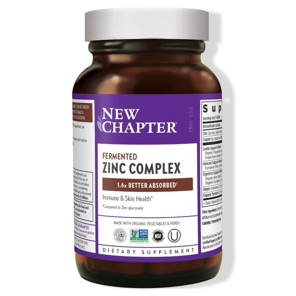 New Chapter Fermented Zinc Food Complex 90 Tablets Vitamins & Minerals New Chapter 