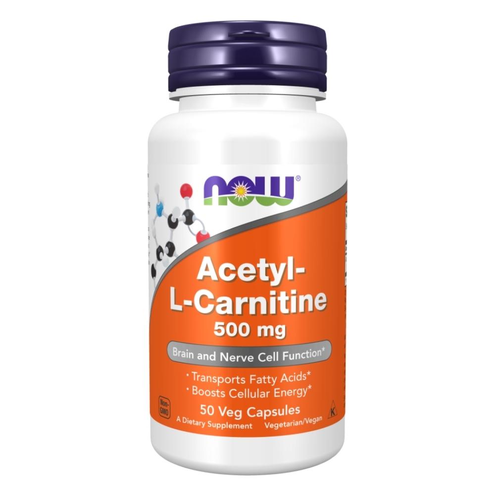 Now Foods Acetyl L-Carnitine 500 Mg 50 Vegetable Capsules Amino Acids Now Foods 