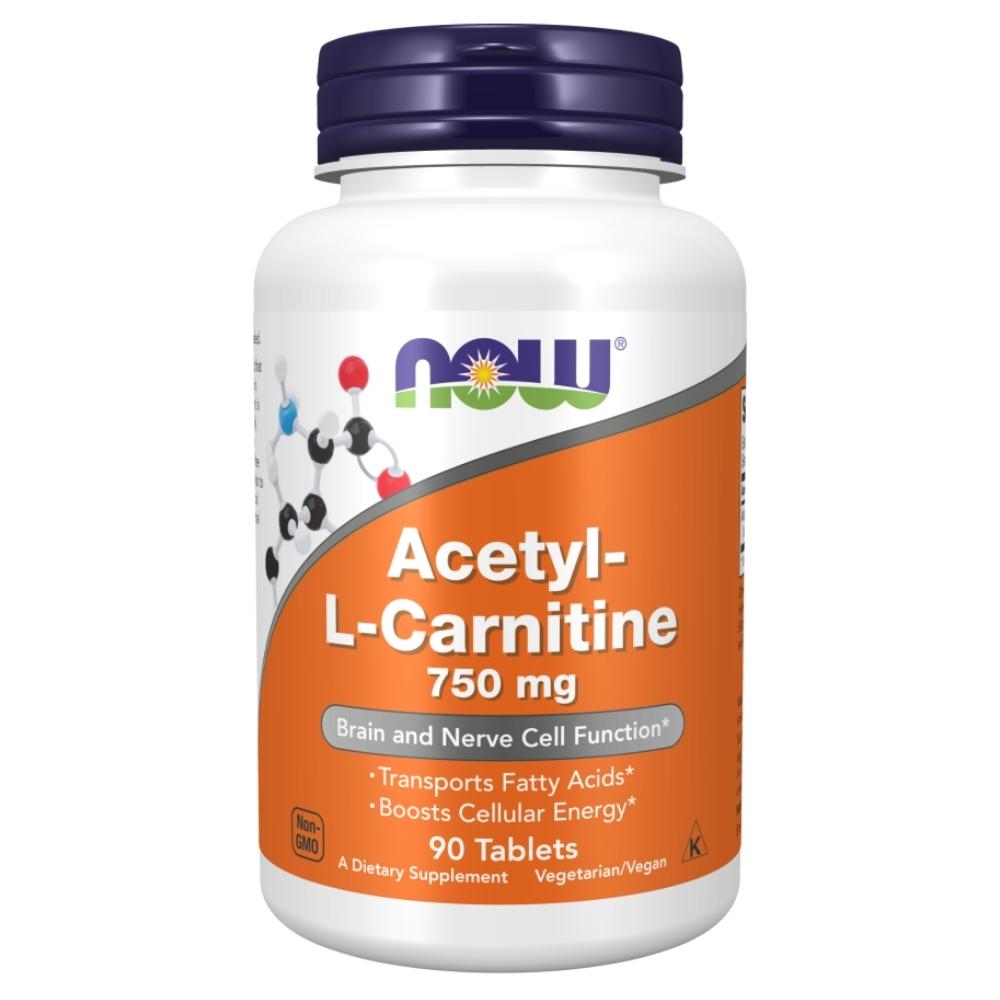 Now Foods Acetyl L-Carnitine 750mg 90 Tablets Amino Acids Now Foods 