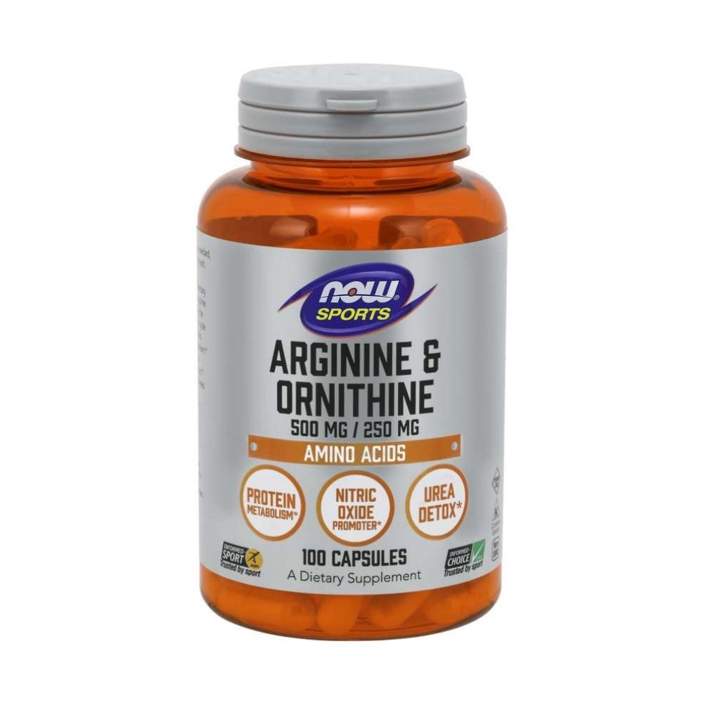 Now Foods Arginine / Ornithine 100 Capsules Amino Acids Now Foods 