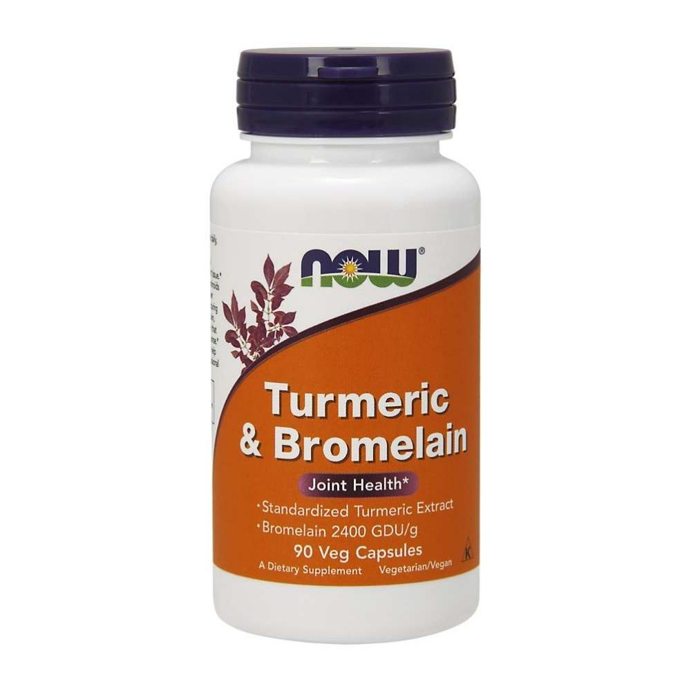 Now Foods Turmeric & Bromelain 90 Vegetable Capsules Joint Aids Now Foods 