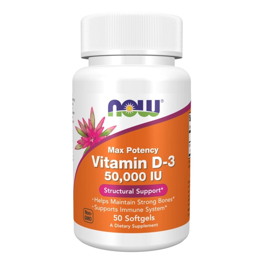 Now Foods Vitamin D3 50,000 IU 50 Soft Gels Vitamins & Minerals Now Foods 