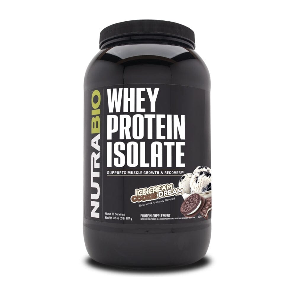 NutraBio 100% Whey Protein Isolate 2lb Protein Powders NutraBio Ice Cream Cookie Dream 
