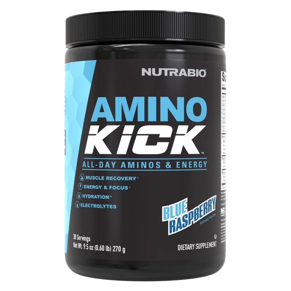 NutraBio Amino Kick 30 Servings Amino Acids NutraBio Blue Raspberry 