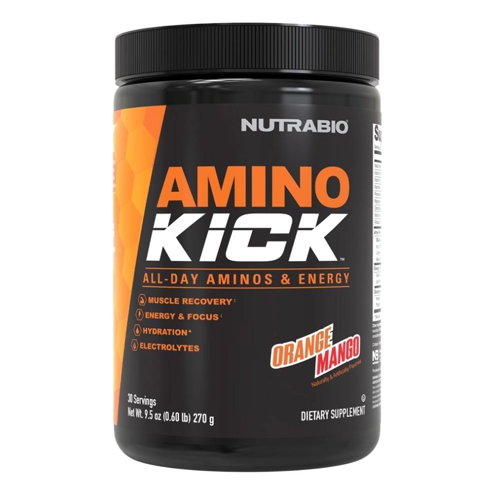 NutraBio Amino Kick 30 Servings Amino Acids NutraBio Orange Mango 