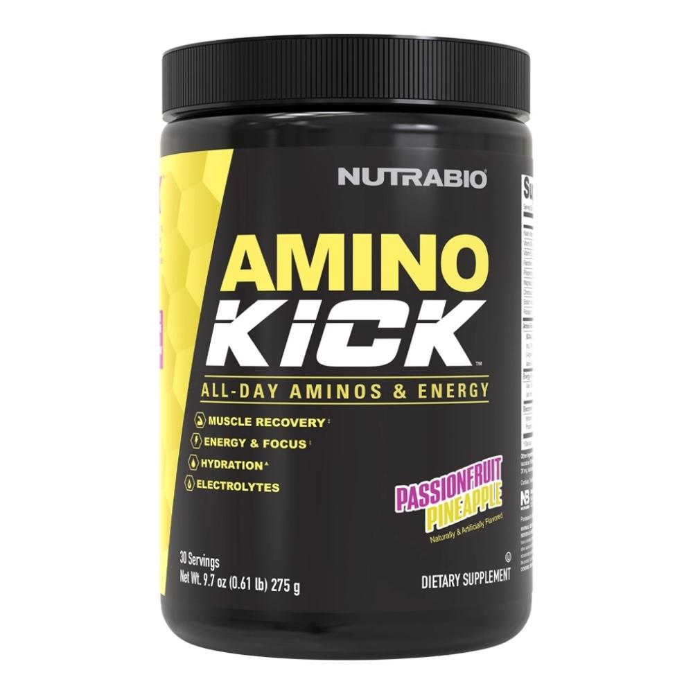 NutraBio Amino Kick 30 Servings Amino Acids NutraBio Passion Fruit Pineapple 