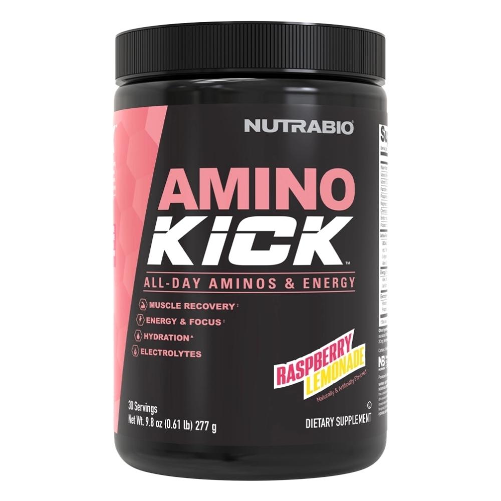 NutraBio Amino Kick 30 Servings Amino Acids NutraBio Raspberry Lemon 