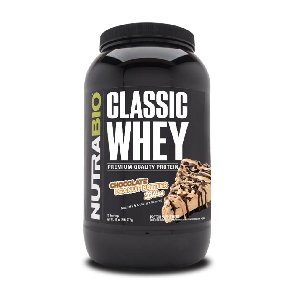 NutraBio Classic Whey 2lbs Protein Powders NutraBio Chocolate Peanut Butter Bliss 