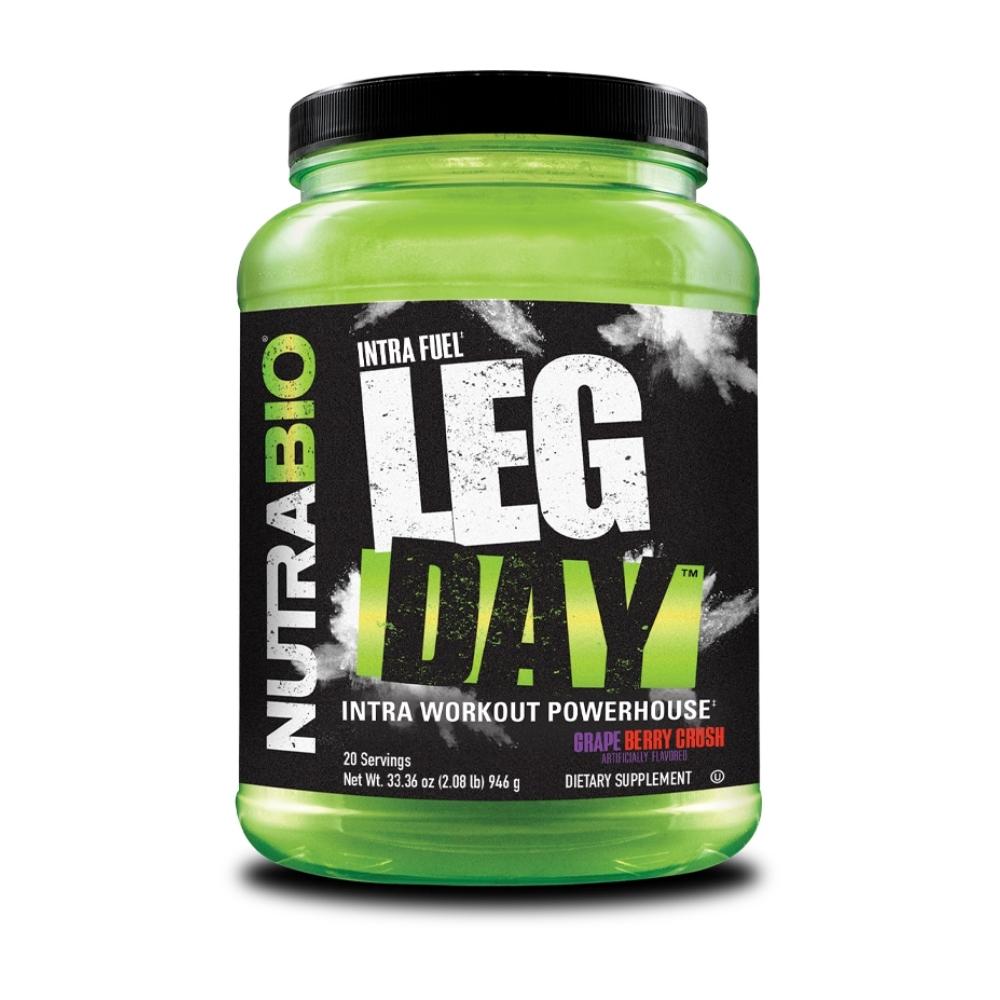 NutraBio Leg Day 20 Servings Sports Performance Recovery NutraBio Grape Berry Crush 