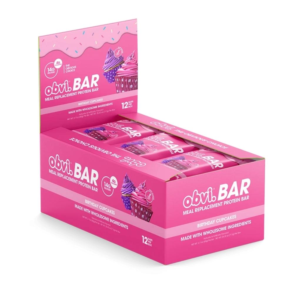 OBVI Bars 12/Box Bars Obvi Birthday Cupcake 