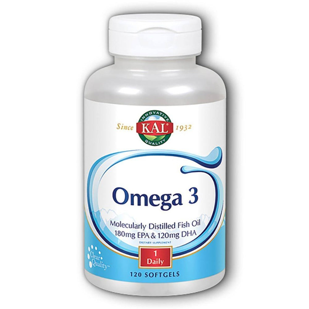 Kal Omega-3 Fish Oil 120 Softgels Omega Fatty Acids / EFAs Kal  (1057879588907)