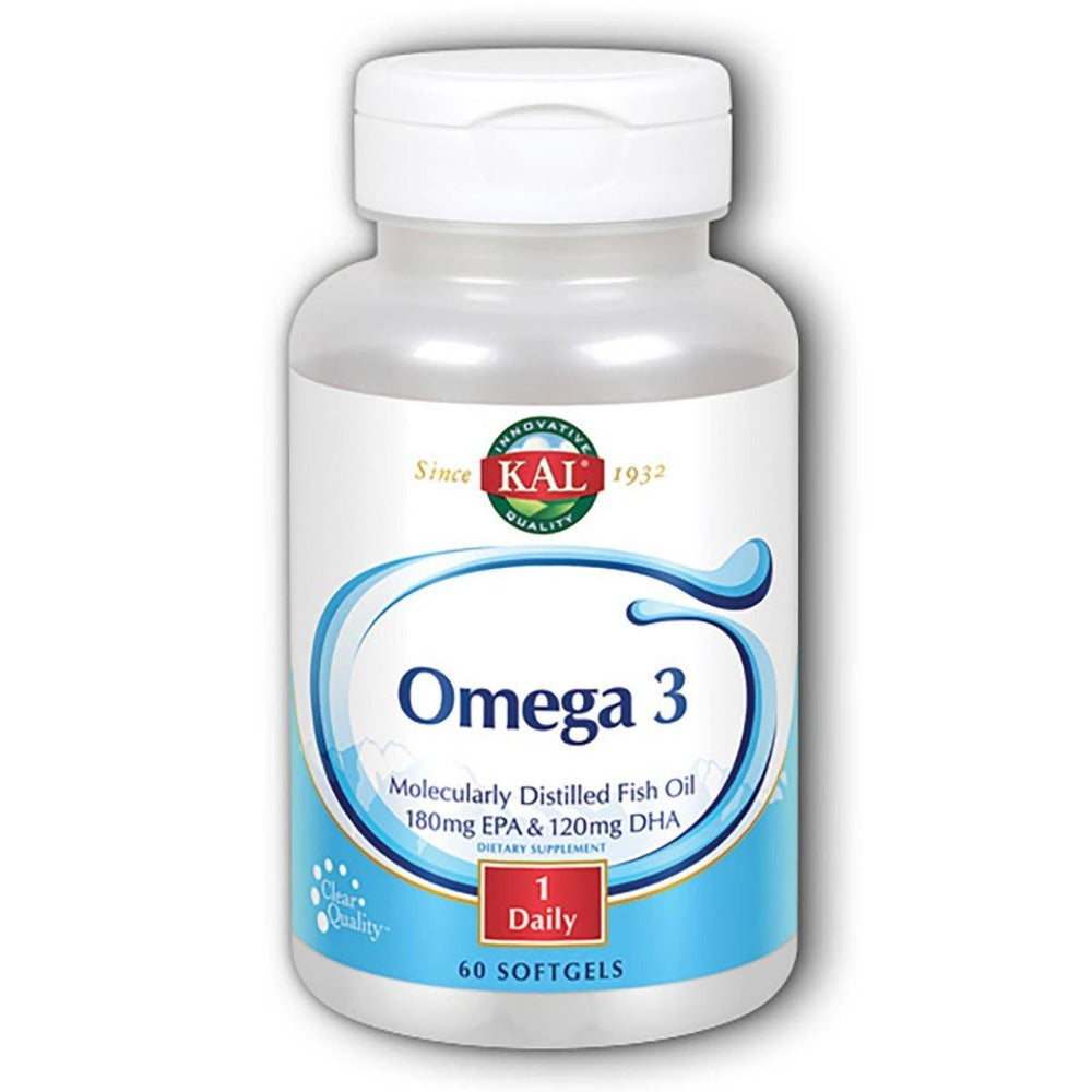 Kal Omega-3 Fish Oil 60 Softgels Omega Fatty Acids / EFAs Kal  (1057960067115)