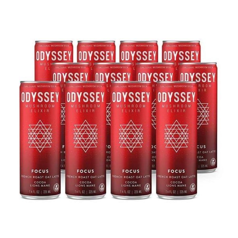 Odyssey Mushroom Elixir 7.4oz 12/Pack Drinks OdysseyElixir Focus French Roast Oat Latte 