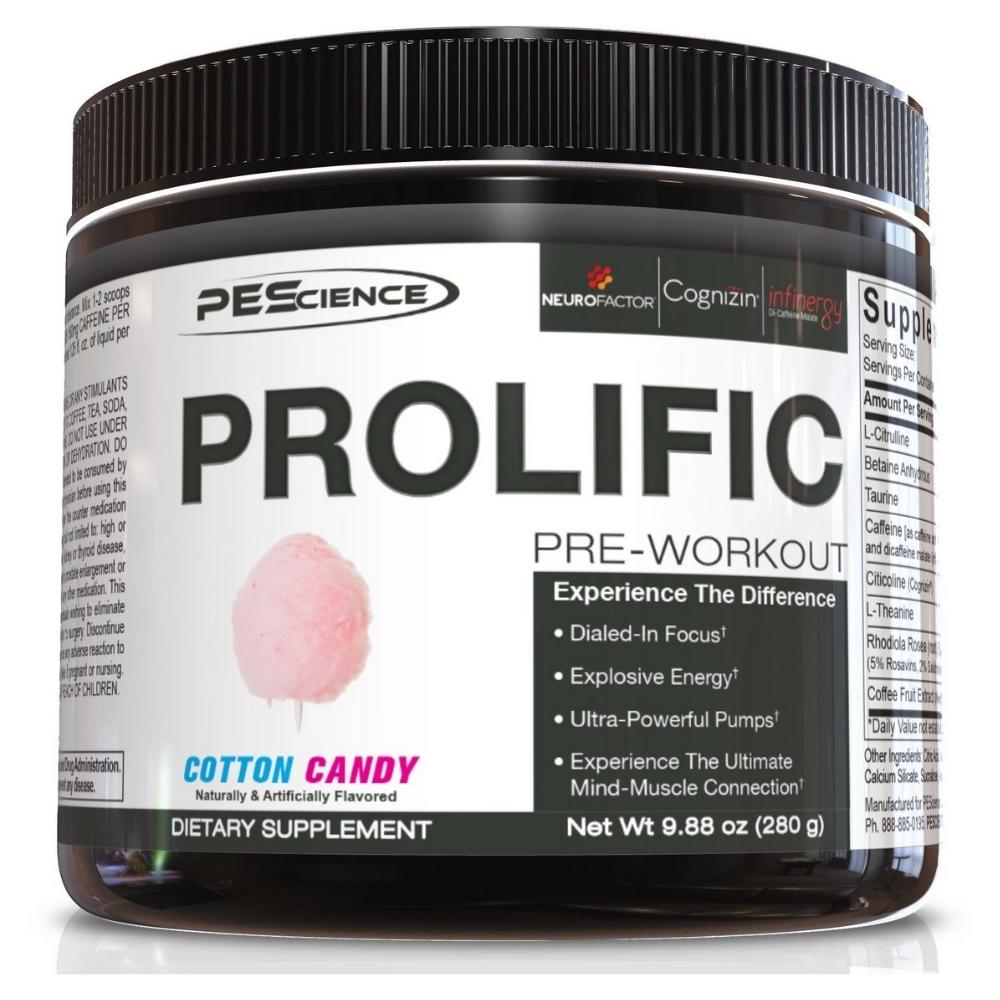 PEScience Prolific Pre-Workout 20 Servings Sport Performance / Recovery PEScience Cotton Candy 