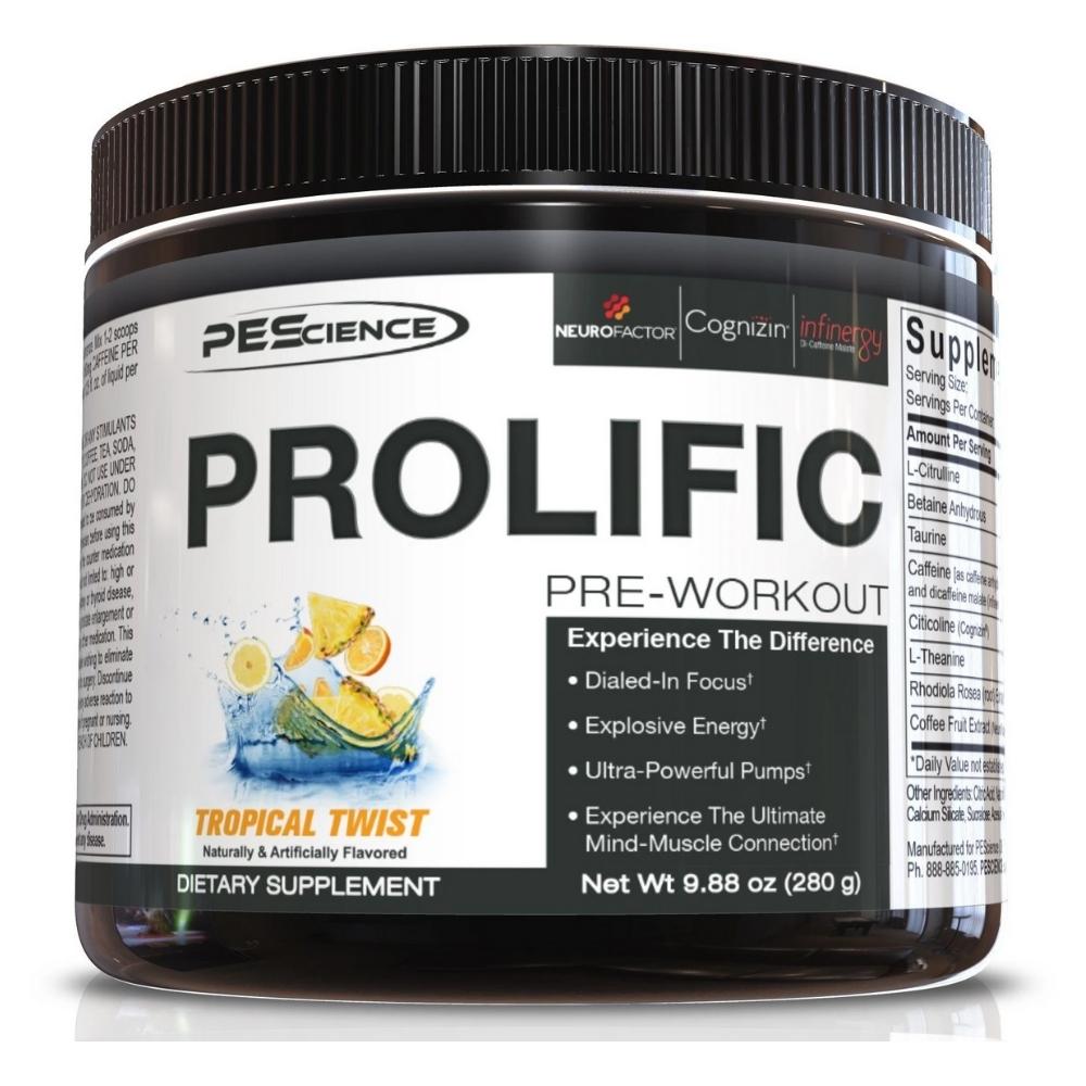 PEScience Prolific Pre-Workout 20 Servings Sport Performance / Recovery PEScience Tropical Twist 