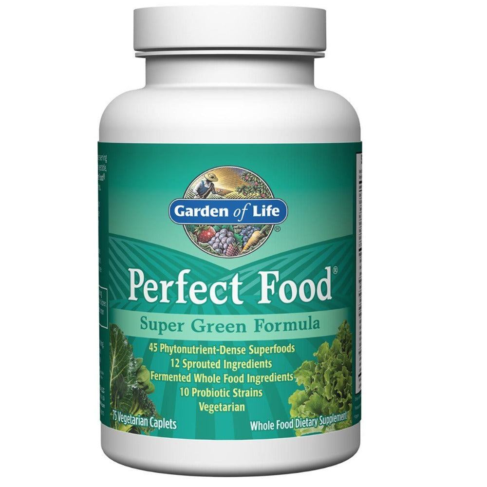 Garden of Life Perfect Food 75 Caplets Greens / Super Foods Garden of Life  (1058829533227)