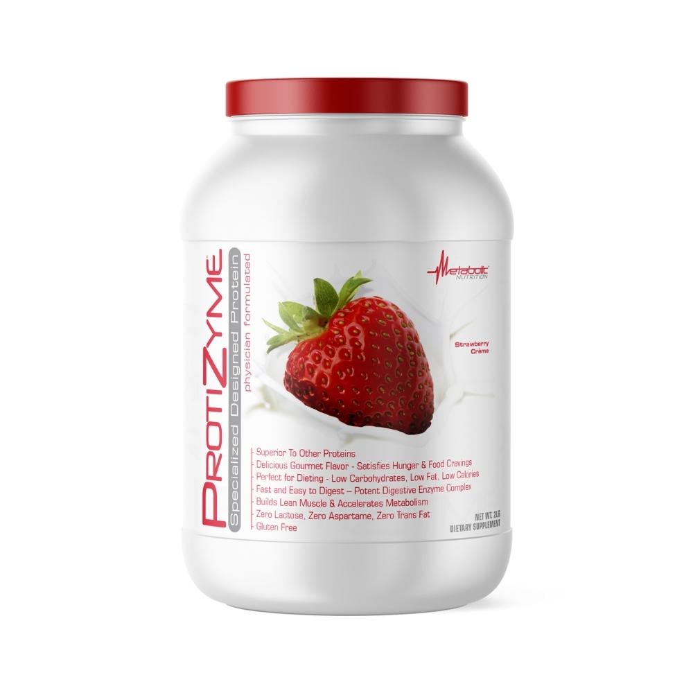 Metabolic Nutrition Protizyme 2 Lbs Protein Metabolic Nutrition Strawberry Creme 