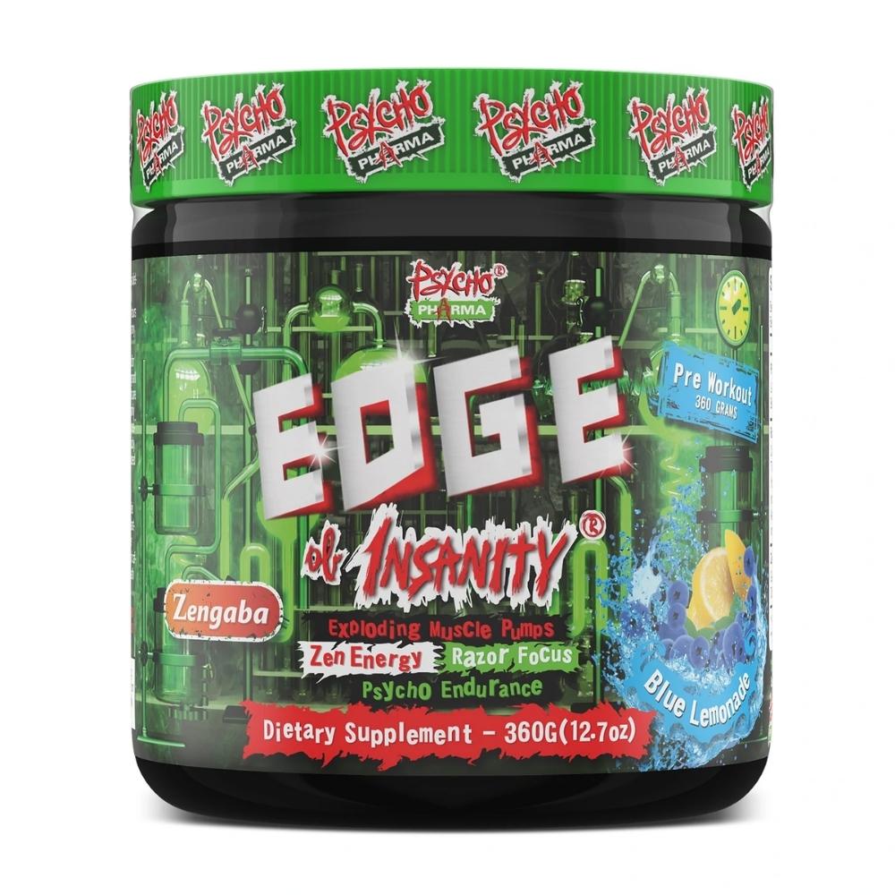Psycho Pharma Edge of Insanity 25 Servings Pre-Workouts Psycho Pharma Blue Lemonade 
