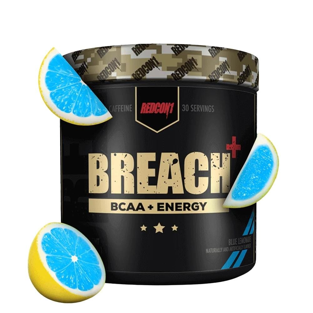 Redcon1 Breach + Energy 30 Servings Sports Performance Recovery Redcon 1 Blue Lemonade 