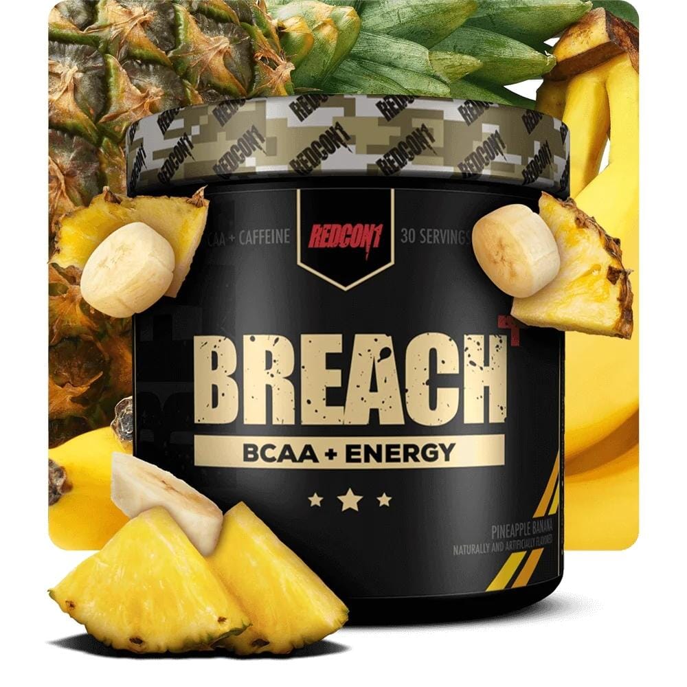 Redcon1 Breach + Energy 30 Servings Sports Performance Recovery Redcon 1 Pineapple Banana 