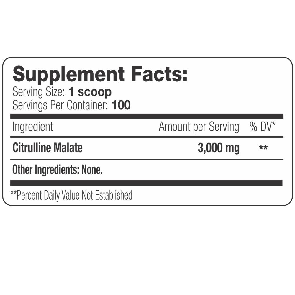 Serious Nutrition Solutions Citrulline Malate 100 Servings Amino Acids Serious Nutrition Solutions 