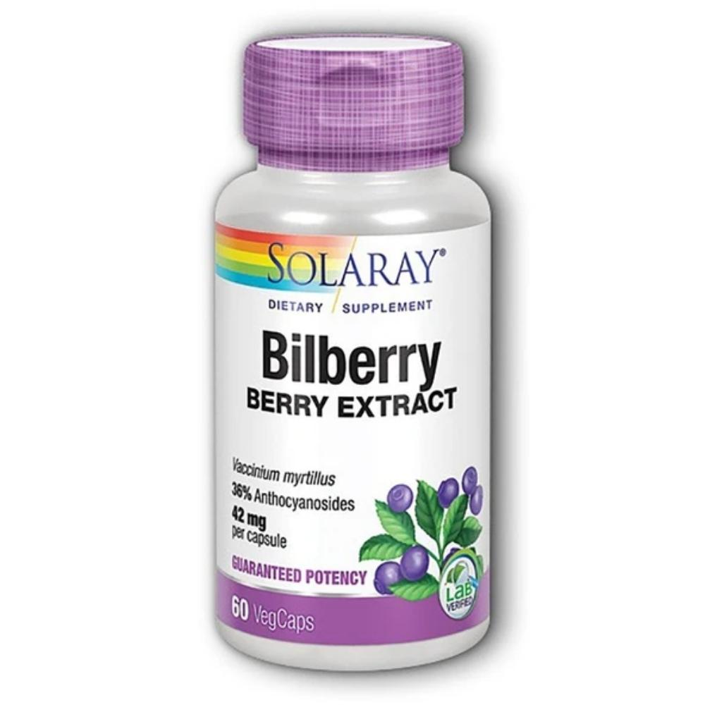 Solaray Bilberry Extract 42mg 60 Capsules Herbs Solaray 