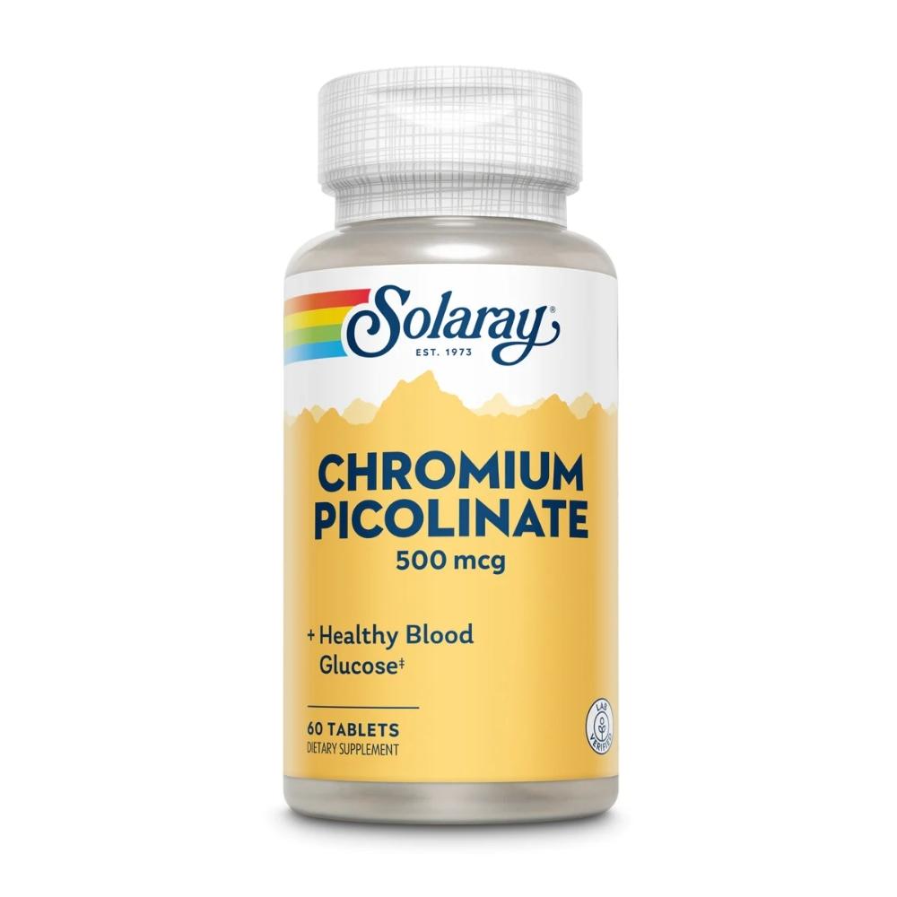 Solaray CHROMIUM Picolinate 500mcg 60 Tablets Vitamins & Minerals Solaray 