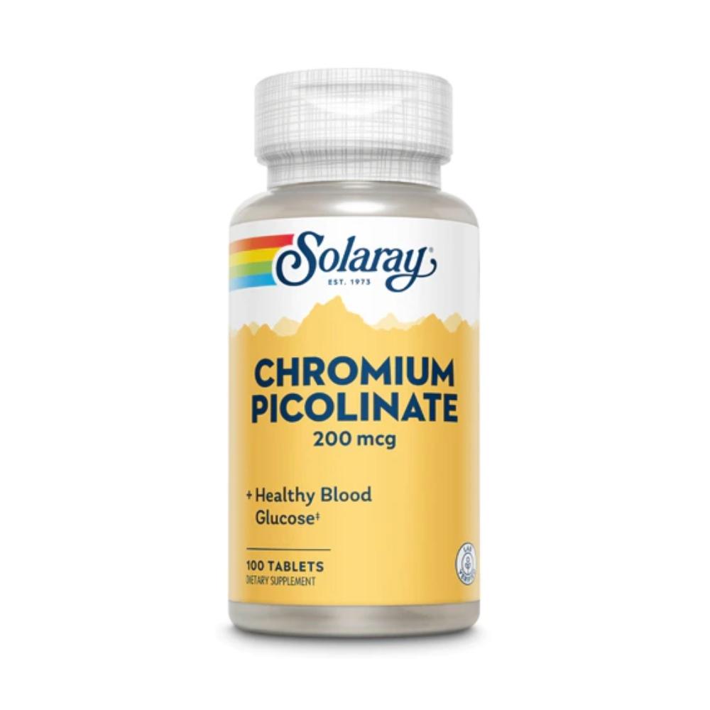 Solaray Chromium Picolinate 200mcg 100 Tablets Minerals Solaray 