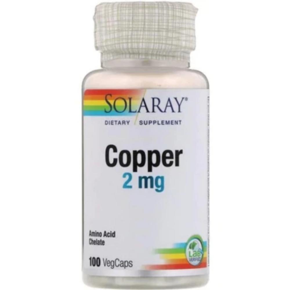 Solaray Copper 2mg 100 Capsules Minerals Solaray 