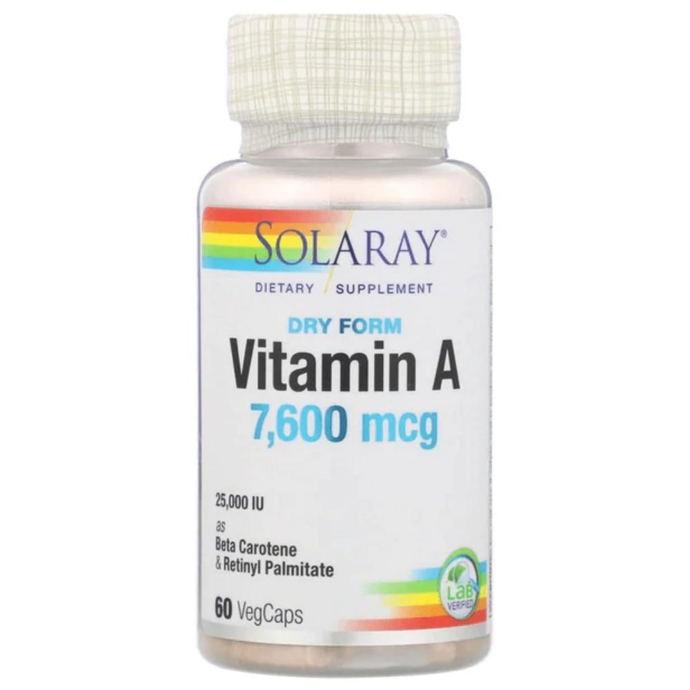 Solaray Emulsified Dry Vitamin A 25,0000IU 60 Caps Vitamins Solaray 