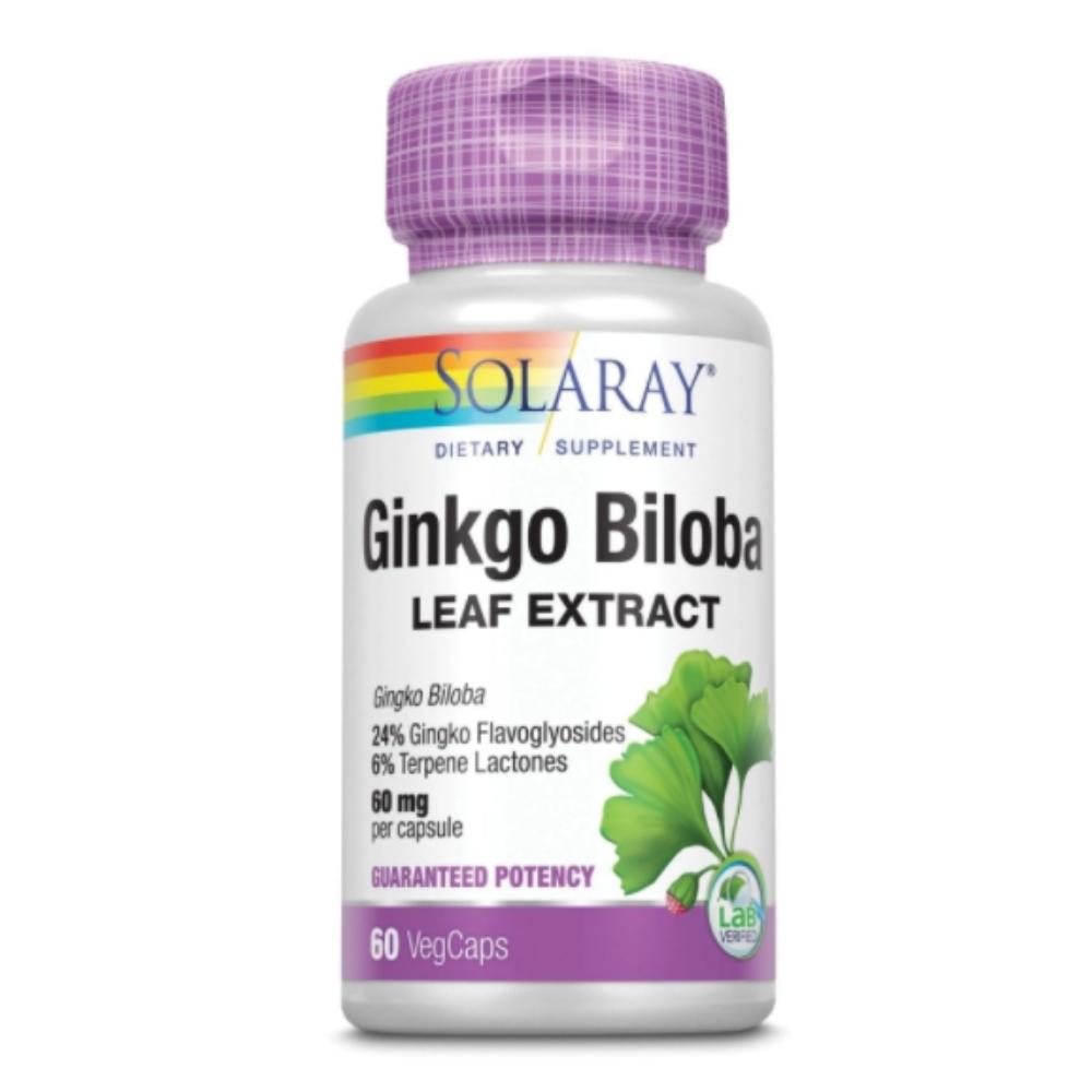 Solaray Ginkgo Biloba Extract 60mg 60 Capsules Herbs Solaray 