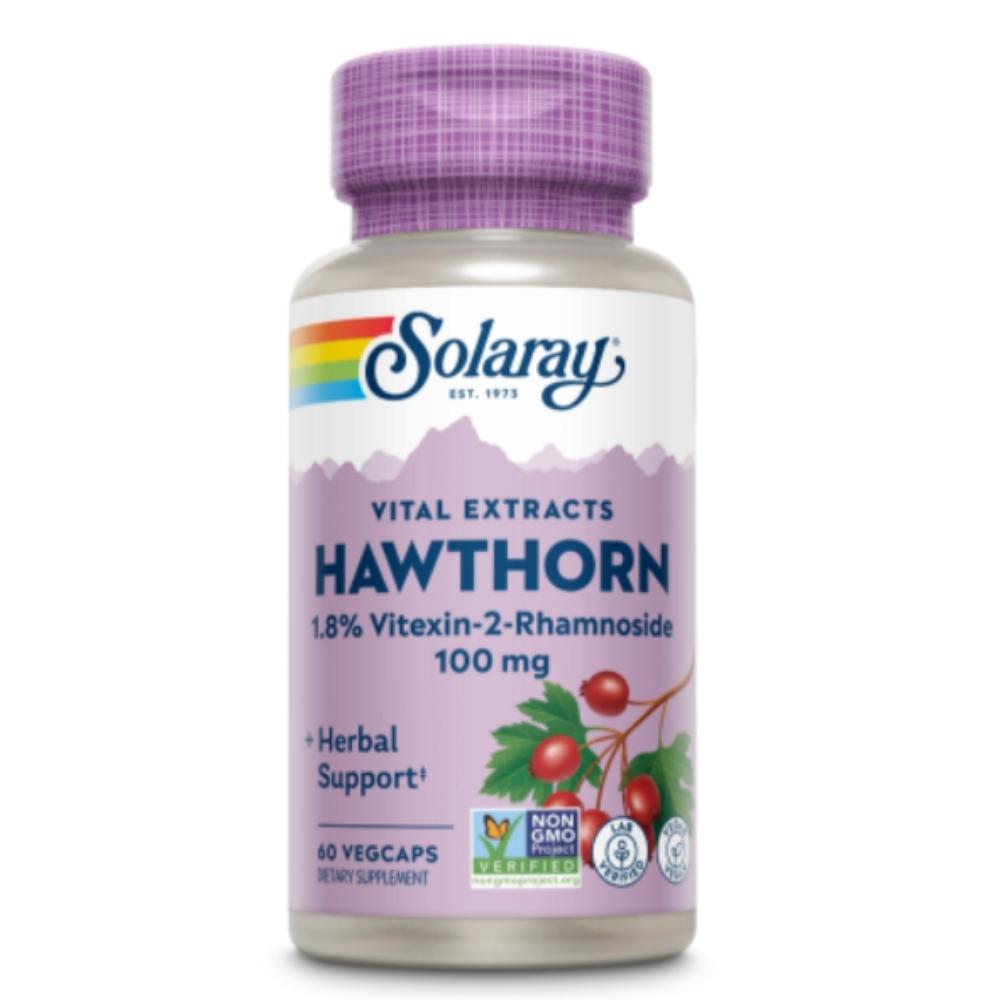 Solaray Hawthorn Extract 100mg 60 Capsules Herbs Solaray 