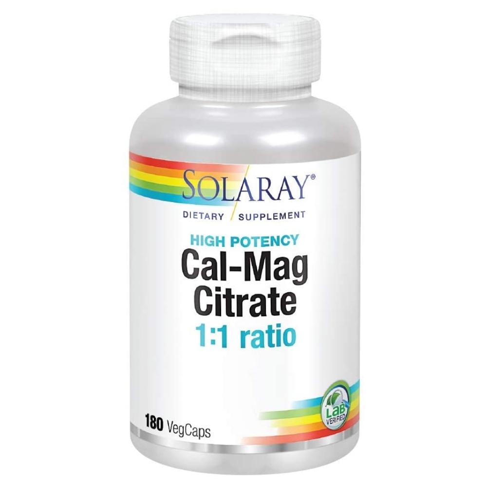 Solaray Cal-Mag Citrate 1000mg/1000mg 180 Capsules Minerals Solaray 