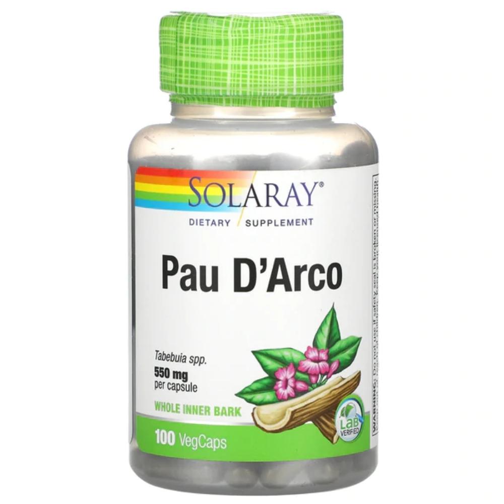 Solaray Pau D'Arco Inner Bark 510mg 100 Capsules Herbs Solaray 