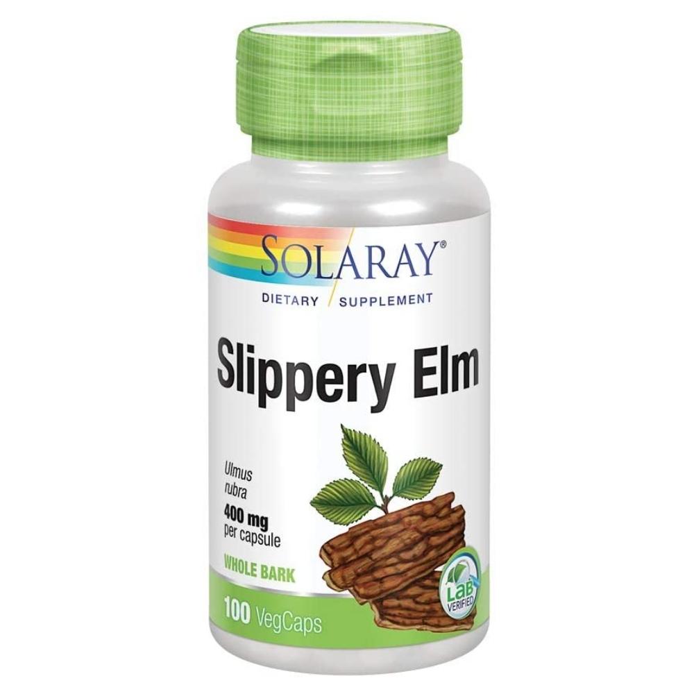 Solaray Slippery Elm Bark 400mg 100 Capsules Herbs Solaray 
