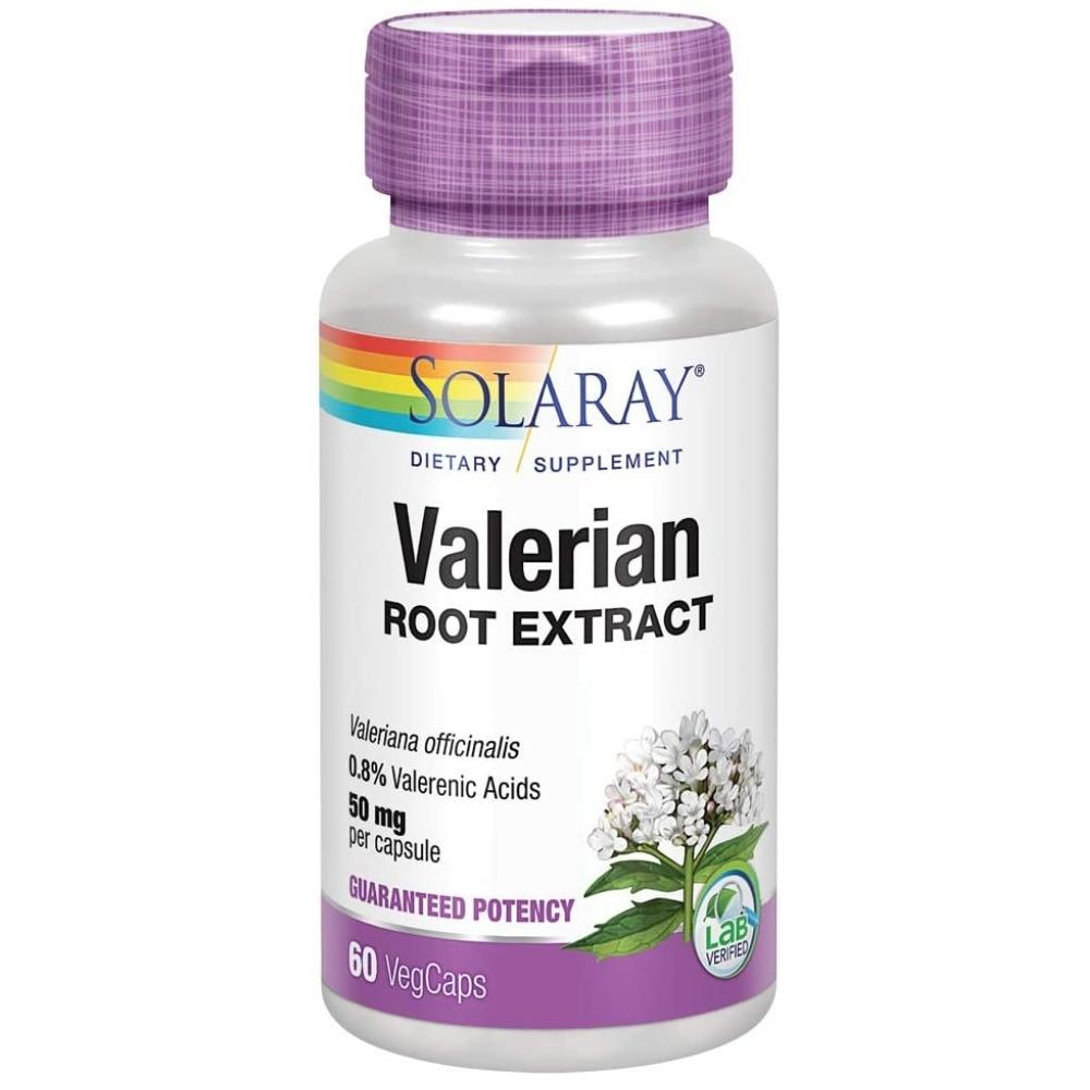 Solaray Valerian Root Extract 50mg 60 Capsules Herbs Solaray 