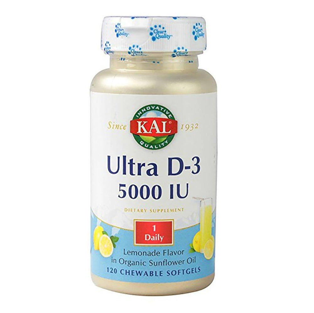 Kal Ultra D-3 5000 IU Lemonade Flavored 120 Chews Kal  (1058691219499)