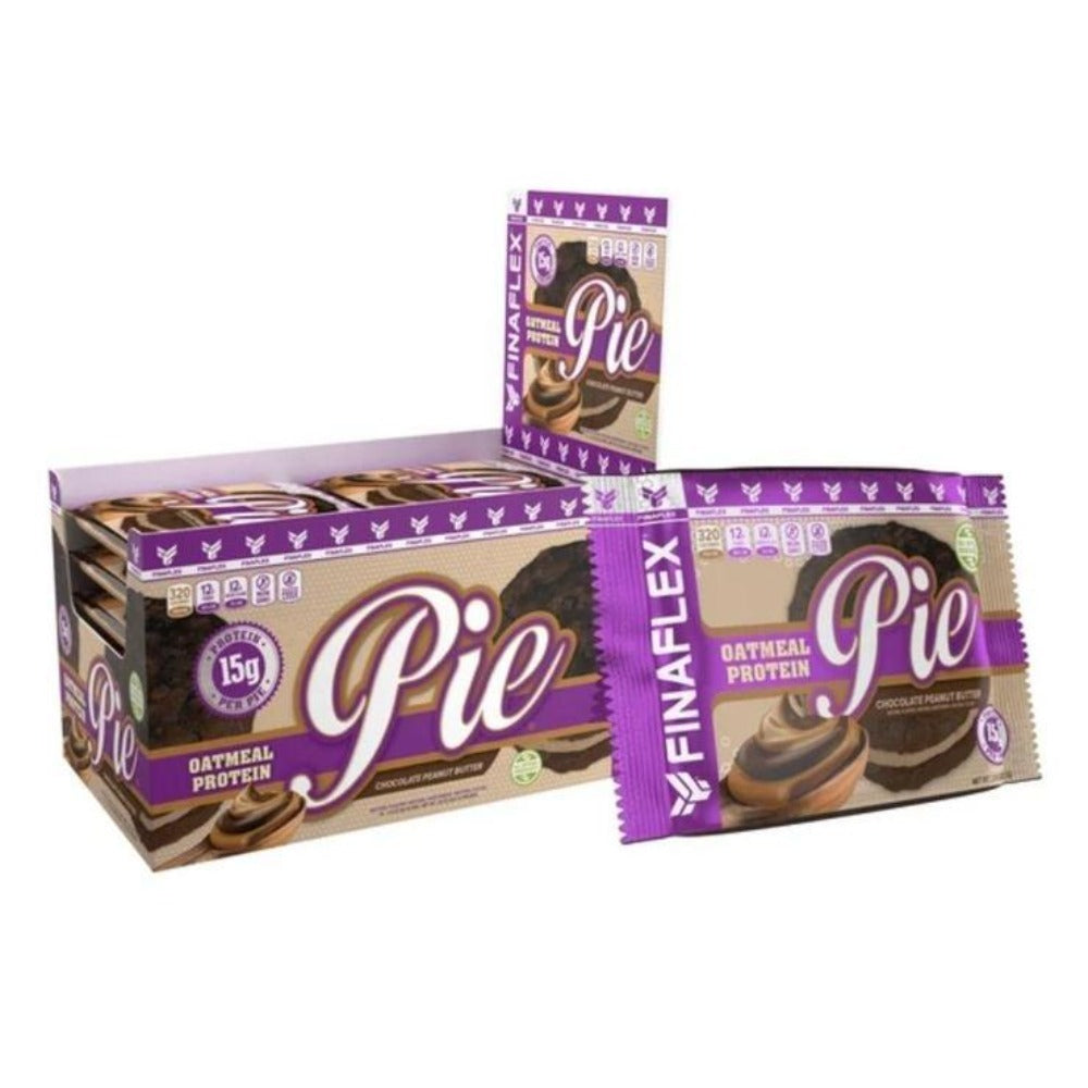FINAFLEX Oatmeal Protein Pie 10/Box Foods Juices Finaflex Chocolate Peanut Butter 