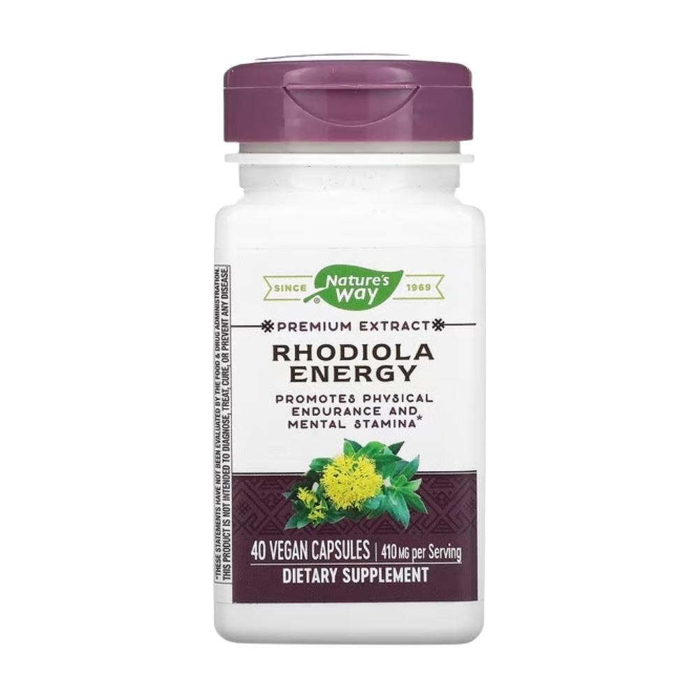 Nature's Way Rhodiola Energy 40 Vege Capsules | Energy Boost Herbs Nature's Way 