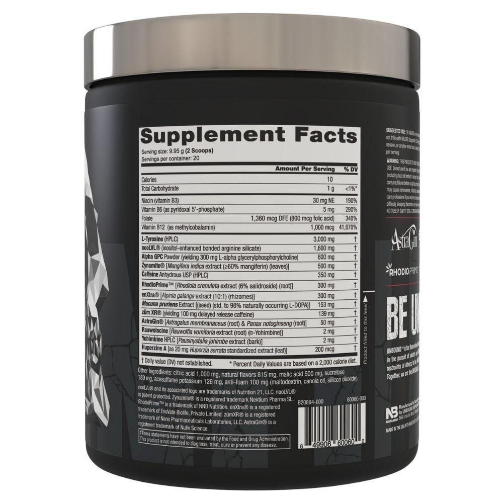 Unbound Unload 20 Servings Pre-Workouts Unbound 