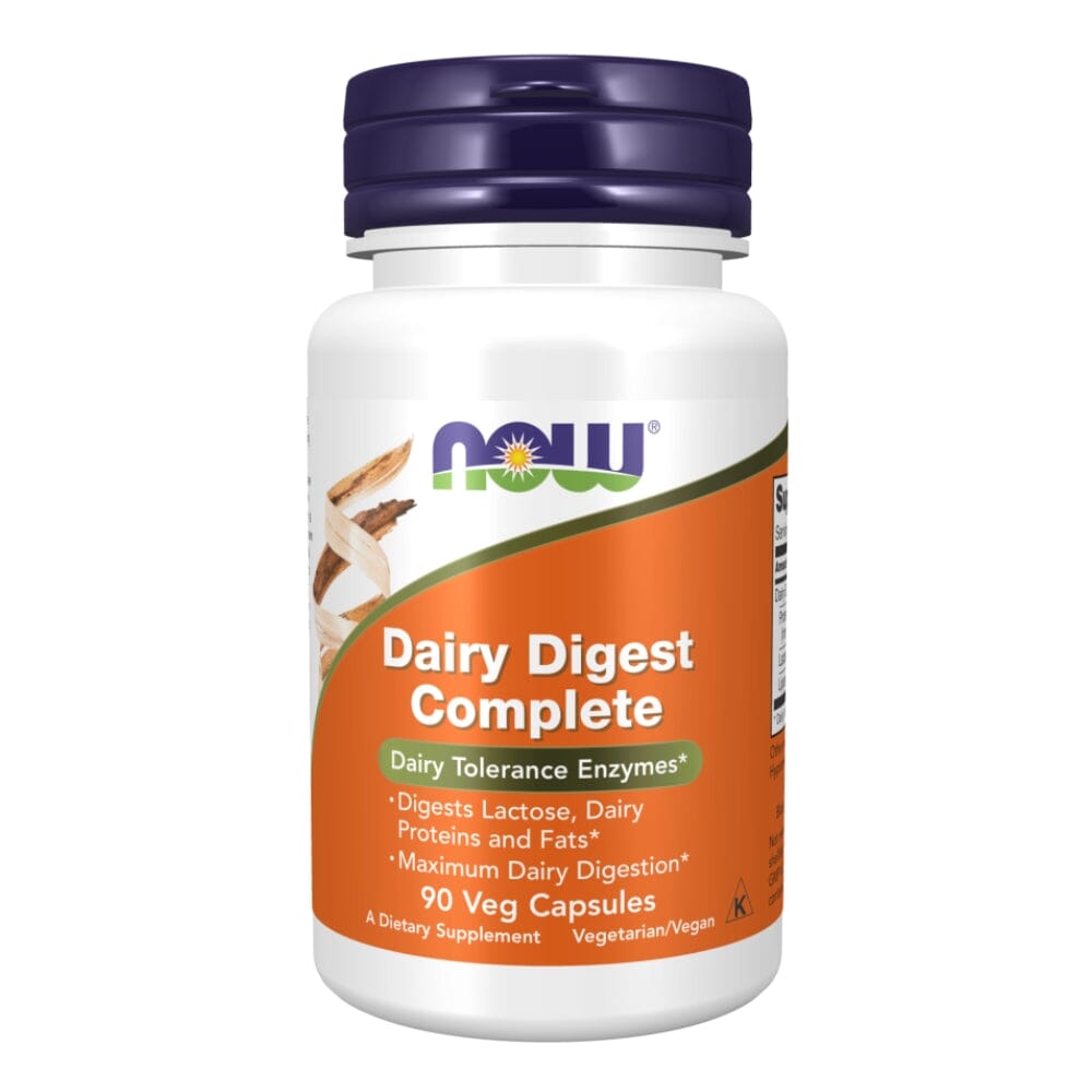 Now Foods Dairy Digest Complete 90 Vegetable Capsules Digestive Health / Probiotics Now Foods 