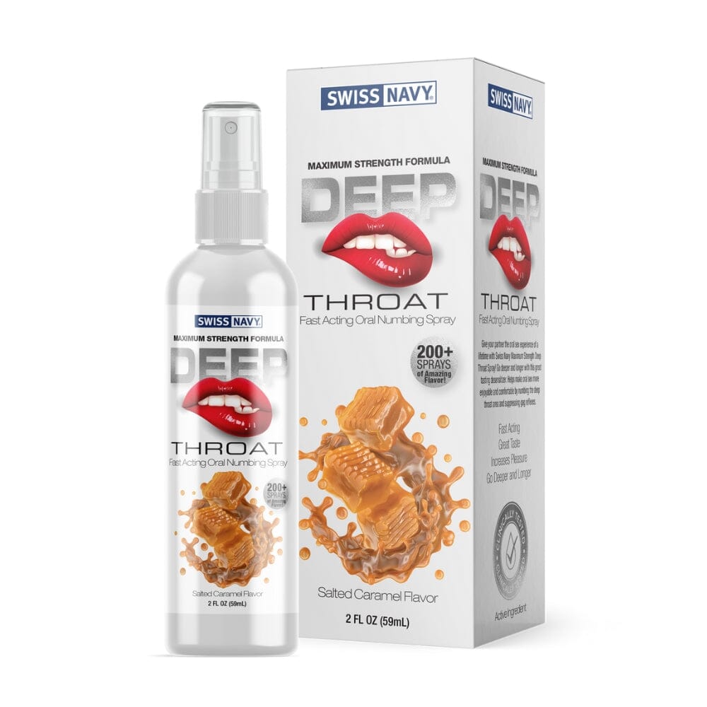 Swiss Navy Deep Throat Spray Salted Caramel Flavor Special Orders Swiss Navy 