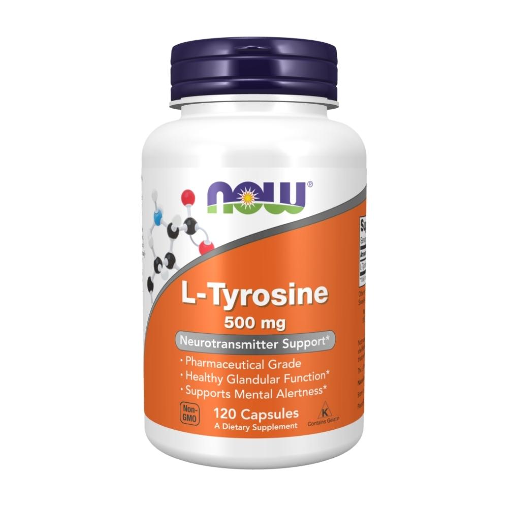 Now Foods L-Tyrosine 500mg 120 Capsules Amino Acids Now Foods 
