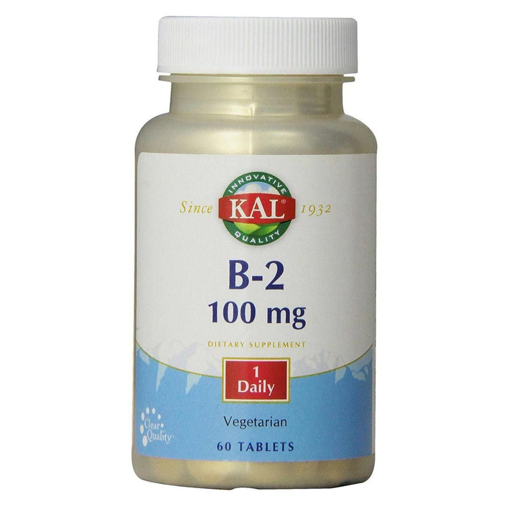 Kal Vitamin B-2 (Riboflavin) 100mg 60 Tabs Vitamins Kal  (1058099363883)