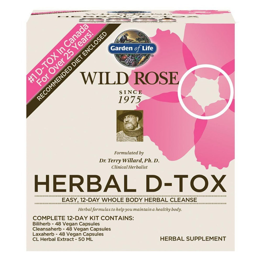 Garden of Life Wild Rose Herbal D-Tox 12 Day Kit Digestive Health / Probiotics Garden of Life  (1058840936491)