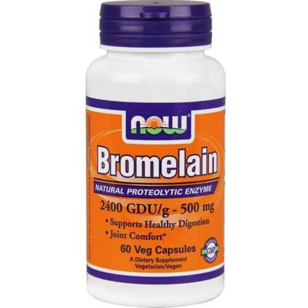 Now Foods Bromelain 500 Mg / 2400 Gdu 60 Vegetable Capsules Now Foods  (1059124117547)