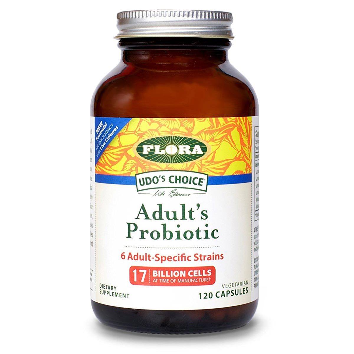 Flora (Udo's Choice) Udo's Choice Adult's Probiotic 120 Vege Caps Flora (Udo's Choice)  (1058756067371)